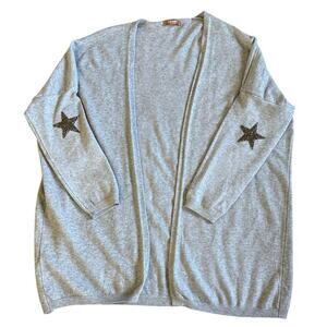 Women’s Lacomy Gray Star Viscose Oversized Italian Cardigan Sweater One Size
